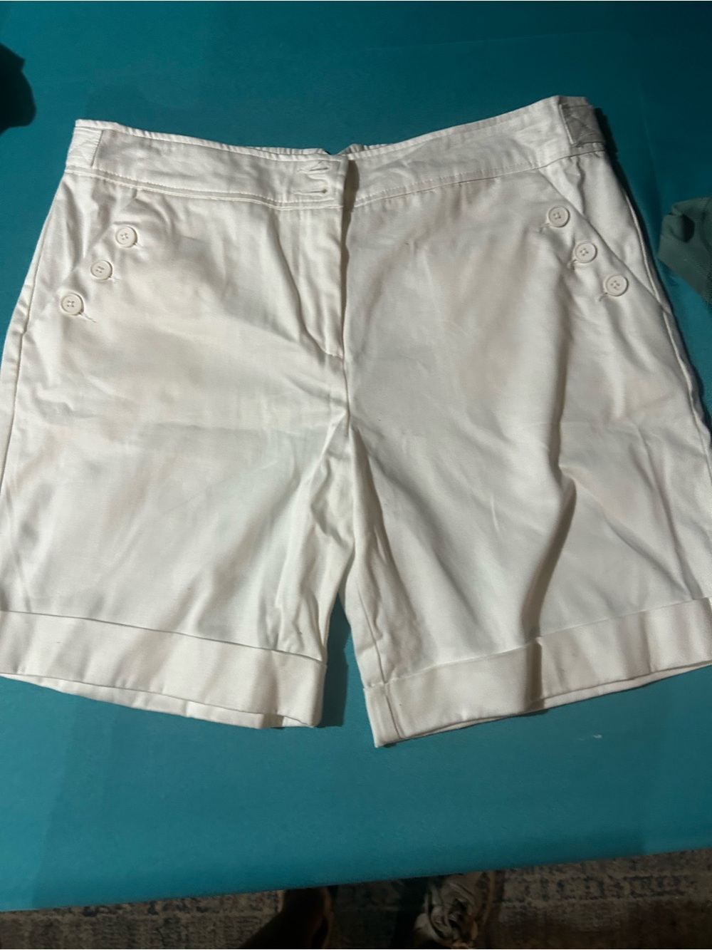 The Limited White Button-Detail Bermuda Shorts